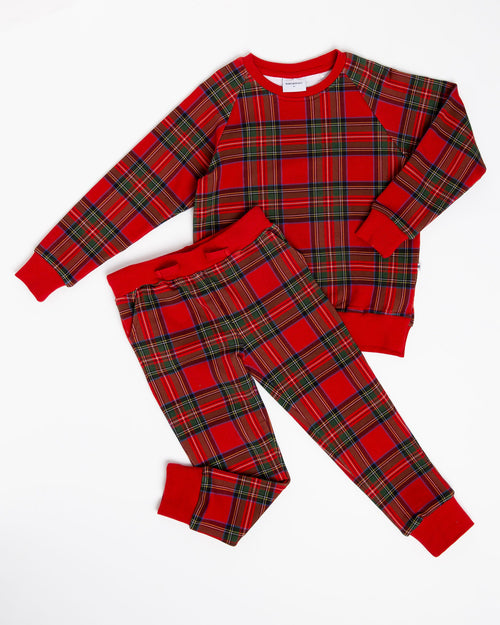 Baby Kids Bamboo Pajamas — Prepped & Plaid Jogger Set — Image 2
