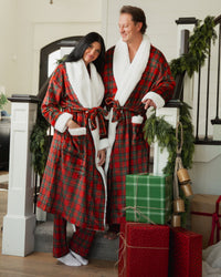 Baby Kids Bamboo Pajamas — Prepped & Plaid Adult Plush Robe — Image 1