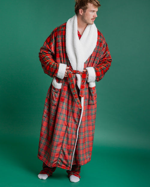 Baby Kids Bamboo Pajamas — Prepped & Plaid Adult Plush Robe — Image 5