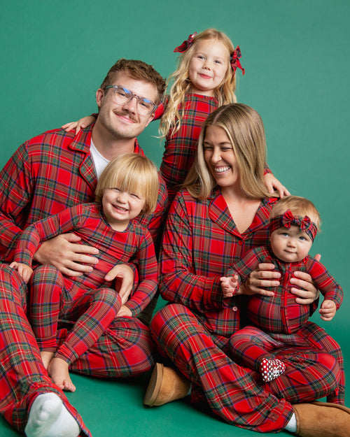 Baby Kids Bamboo Pajamas — Prepped & Plaid Convertible Romper — Image 5