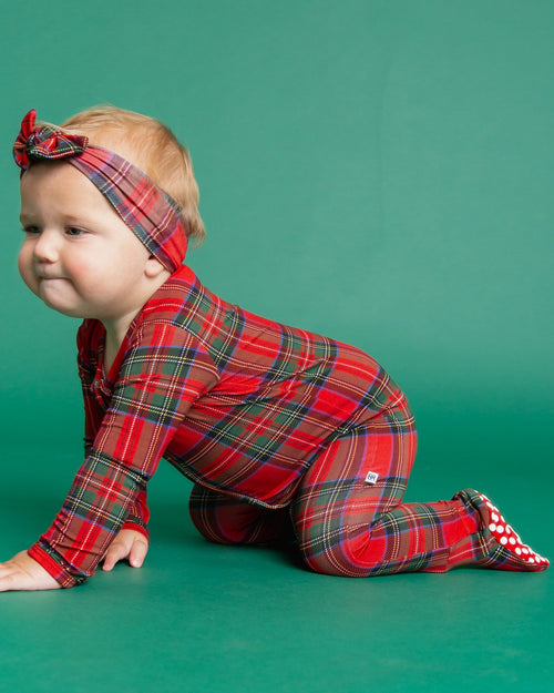 Baby Kids Bamboo Pajamas — Prepped & Plaid Footie — Image 6