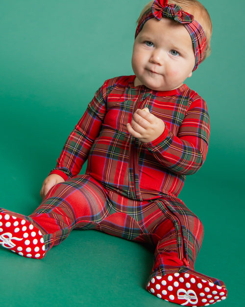 Baby Kids Bamboo Pajamas — Prepped & Plaid Footie — Image 5