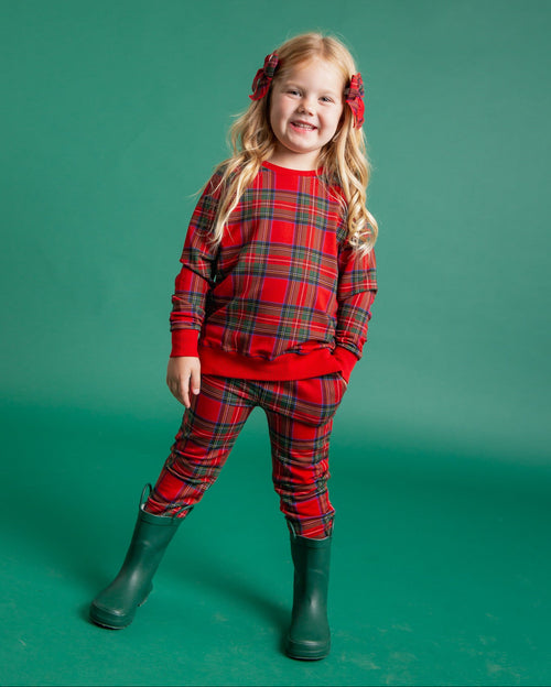 Baby Kids Bamboo Pajamas — Prepped & Plaid Jogger Set — Image 3