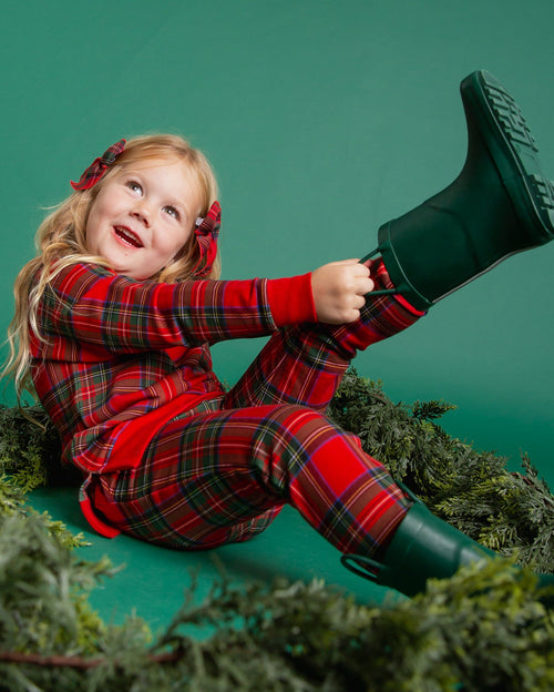 Baby Kids Bamboo Pajamas — Prepped & Plaid Jogger Set — Image 5
