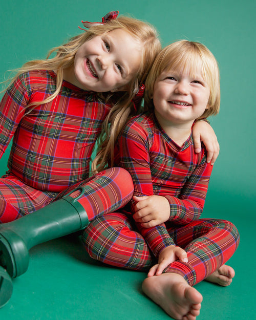Baby Kids Bamboo Pajamas — Prepped & Plaid Long Sleeve Pajama Set — Image 10