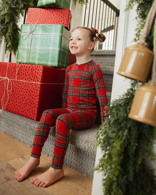 Baby Kids Bamboo Pajamas — Prepped & Plaid Woven Piggy Clip Set — Image 8