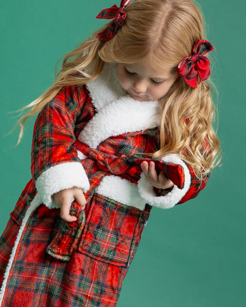 Baby Kids Bamboo Pajamas — Prepped & Plaid Woven Piggy Clip Set — Image 6