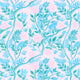 Floral pattern with blue flowers and leaves on a light background