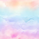 Soft pastel watercolor clouds in gradient pink, purple, blue and peach tones.