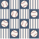 Pattern of baseballs and vertical stripes in a grid layout