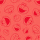 Pattern of Sesame Street's Elmo faces laughing and smiling on a red background.