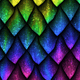 Colorful scale pattern in shades of blue, green, and purple
