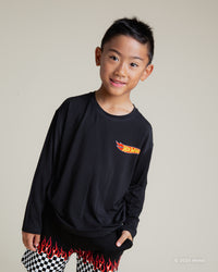 Baby Kids Bamboo Pajamas — Hot Wheels™ Race Day Long Sleeve Shirt — Image 1