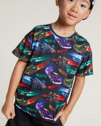 Baby Kids Bamboo Pajamas — Hot Wheels™ Race Day T-Shirt — Image 1