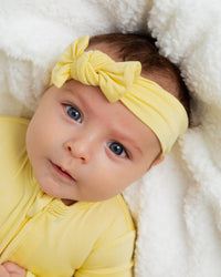 Baby Kids Bamboo Pajamas — Ray of Cute Headwrap — Image 1