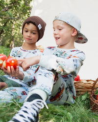 Baby Kids Bamboo Pajamas — Ruff Ride Hat — Image 1