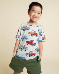 Baby Kids Bamboo Pajamas — Navy or Not + Sage the Day + Ruff Ride T-Shirts Bundle — Image 4