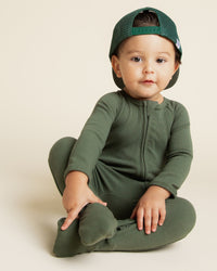 Baby Kids Bamboo Pajamas — Navy or Not + Sage the Day Ribbed Convertible Rompers Bundle — Image 2