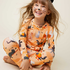 Baby Kids Bamboo Pajamas — Scaredy Catwalk Long Sleeve Pajama Set — Image 5