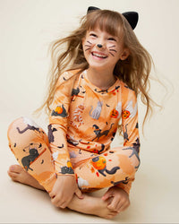 Baby Kids Bamboo Pajamas — Scaredy Catwalk Long Sleeve Pajama Set — Image 5