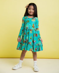 Baby Kids Bamboo Pajamas — Scooby-Doo™ Mystery Crew Long Sleeve Dress & Shorts Set — Image 1