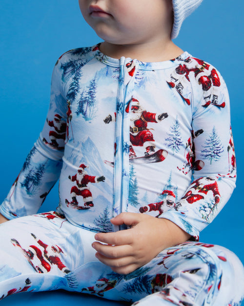Baby Kids Bamboo Pajamas — Sleigh the Slopes Convertible Romper — Image 3