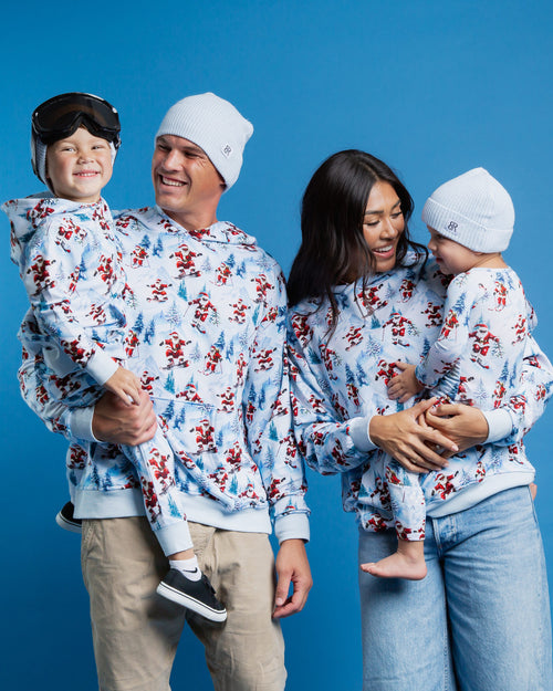 Baby Kids Bamboo Pajamas — Sleigh the Slopes Hooded Jogger Set — Image 4