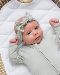 Baby Kids Bamboo Pajamas — Stone Cold Cutie Headwrap — Image 1