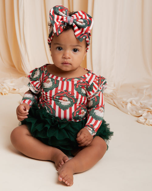 Baby Kids Bamboo Pajamas — Up Claus & Personal Biggie Bow — Image 3