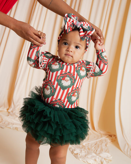 Baby Kids Bamboo Pajamas — Up Claus & Personal Biggie Bow — Image 4