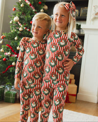 Baby Kids Bamboo Pajamas — Up Claus & Personal Long Sleeve Pajama Set — Image 1