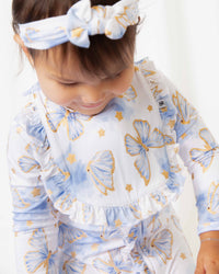 Baby Kids Bamboo Pajamas — Wish Upon a Wing Ruffled Bib — Image 1