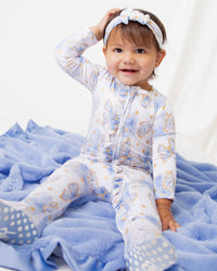Baby Kids Bamboo Pajamas — Wish Upon a Wing Ruffle Footie — Image 1