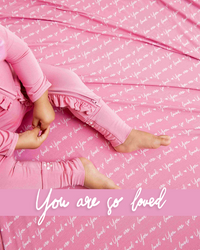 Baby Kids Bamboo Pajamas — You Are So Loved - Pink-a-Boo Bum Bum Blanket — Image 1