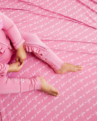 Baby Kids Bamboo Pajamas — You Are So Loved - Pink-a-Boo Bum Bum Blanket — Image 1