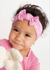 Baby Kids Bamboo Pajamas — You Are So Loved - Pink-a-Boo Headwrap — Image 1