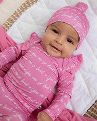 Baby Kids Bamboo Pajamas — You Are So Loved - Pink-a-Boo Newborn Ruffle Set — Image 1
