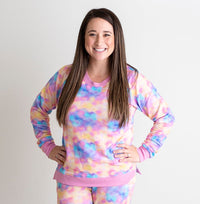 Baby Kids Bamboo Pajamas — Cotton Candy Sky Mama Crew Neck Sweatshirt — Image 1