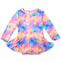 Baby Kids Bamboo Pajamas — Cotton Candy Sky Ruffle Dress — Image 1