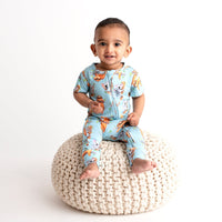 Baby Kids Bamboo Pajamas — Serial Chiller Romper - Zipper Short Sleeves — Image 1