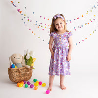 Baby Kids Bamboo Pajamas — Good Hare Day Girls Dress — Image 1