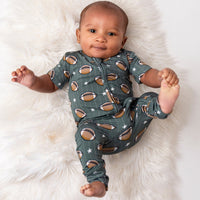 Baby Kids Bamboo Pajamas — Tight End Romper - Short Sleeves — Image 1