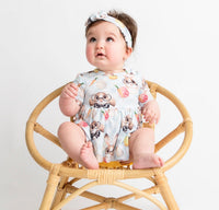 Baby Kids Bamboo Pajamas — Ear-Resistible Peplum & Bummies Set — Image 1
