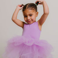Baby Kids Bamboo Pajamas — Orchid Purple Tulle Tutu Dress - Tank Top — Image 1