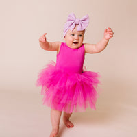 Baby Kids Bamboo Pajamas — Flamingo Pink Tulle Tutu Dress - Tank Top — Image 1