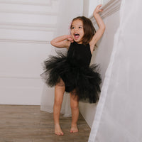 Baby Kids Bamboo Pajamas — Black Tulle Tutu Dress - Tank Top — Image 1