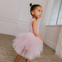 Baby Kids Bamboo Pajamas — Ballet Pink Tulle Tutu Dress - Tank Top — Image 1