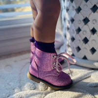 Baby Kids Bamboo Pajamas — Paradise Pink Glitter Boots — Image 1