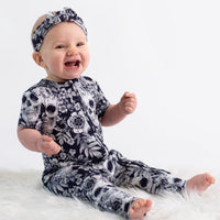 Baby Kids Bamboo Pajamas — Skeletons In The Closet Romper - Short Sleeves — Image 1