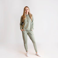 Baby Kids Bamboo Pajamas — Eucalyptus Mama Jogger Sweatpants — Image 1